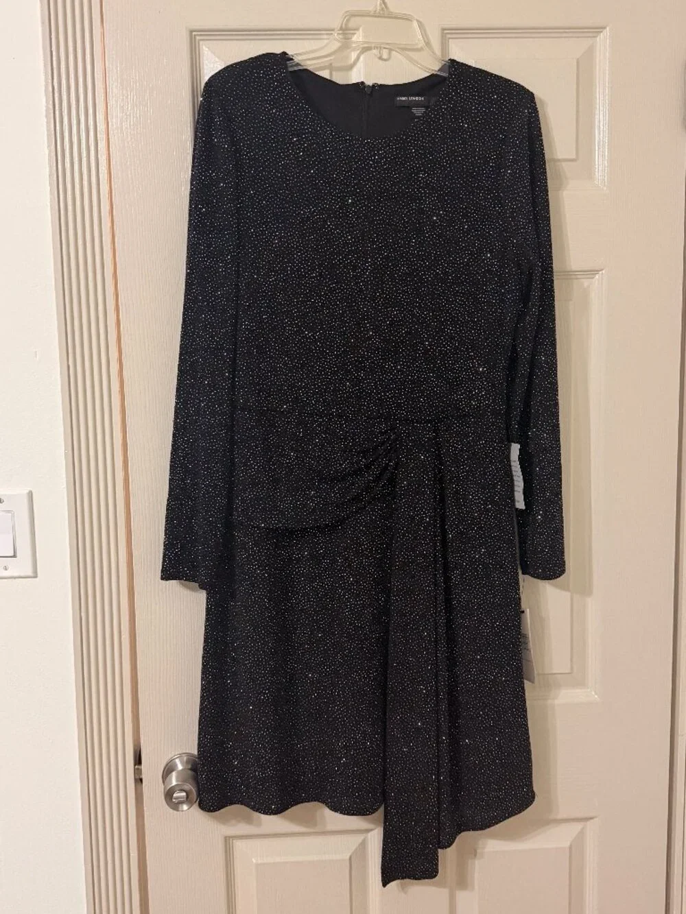 Maggy London Women's Aurora Glitter Sparkle Black Cocktail Dress sz 14 NWT
